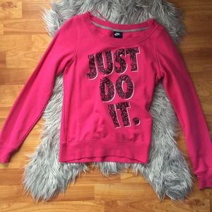 NWOT hot pink nike “just do it” crewneck